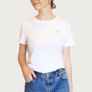 Top, with embroidered heart